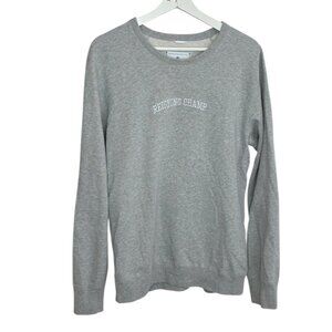 Reigning Champ Men's Long Sleeve Crew Sweater, Pullover, Heathered Grey, Sz L
